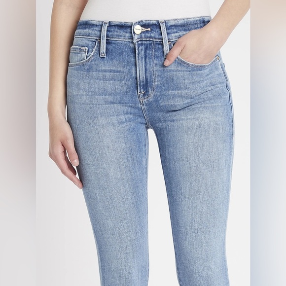 Frame Denim Le Skinny de Jeanne Crop Jeans Light/Medium Wash size 28 - Picture 5 of 13